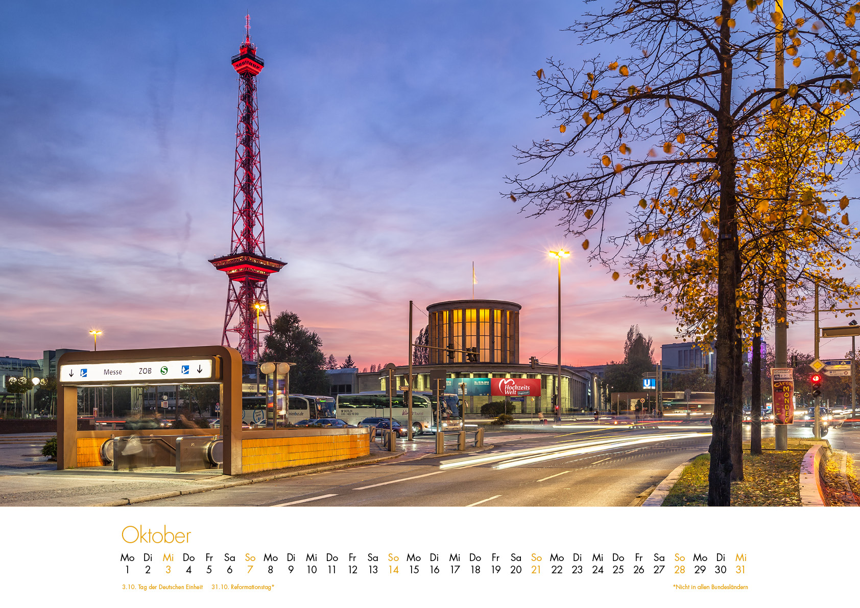 Der Charlottenburg-Kalender 2018 – Oktober