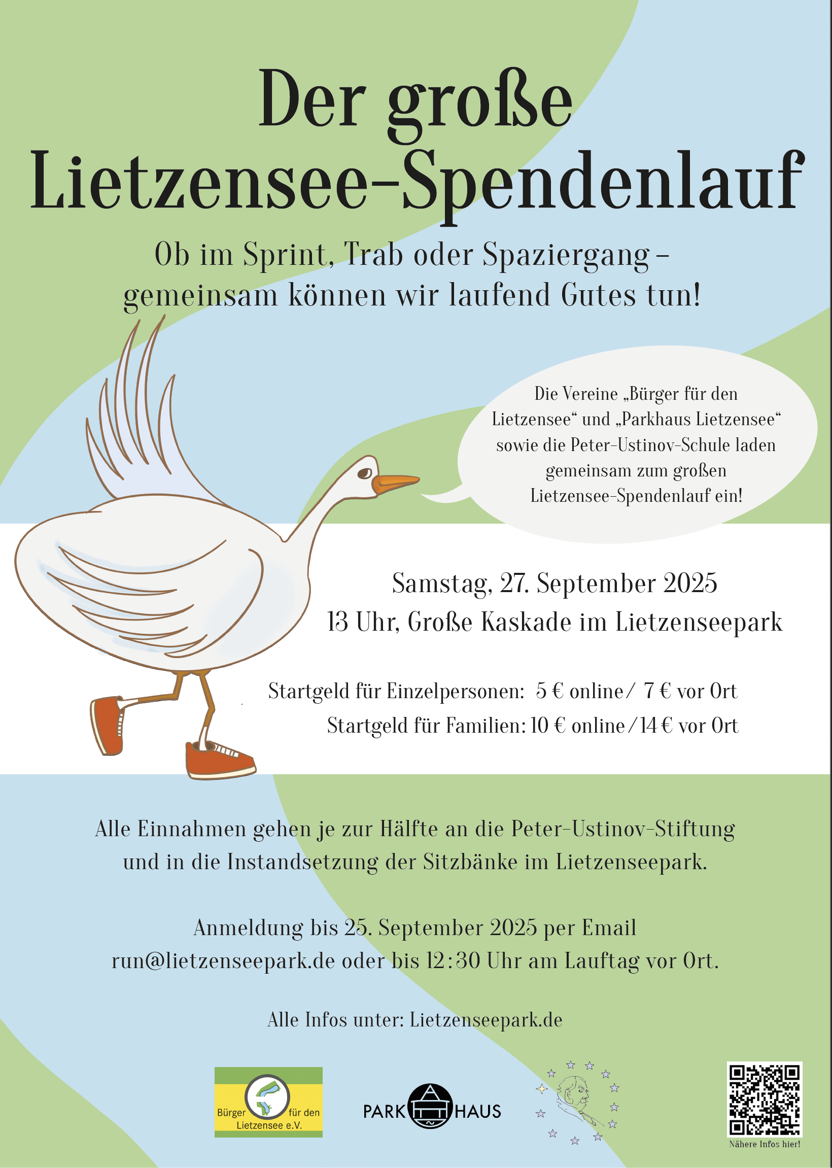 Plakat Spendenlauf Lietzenseepark